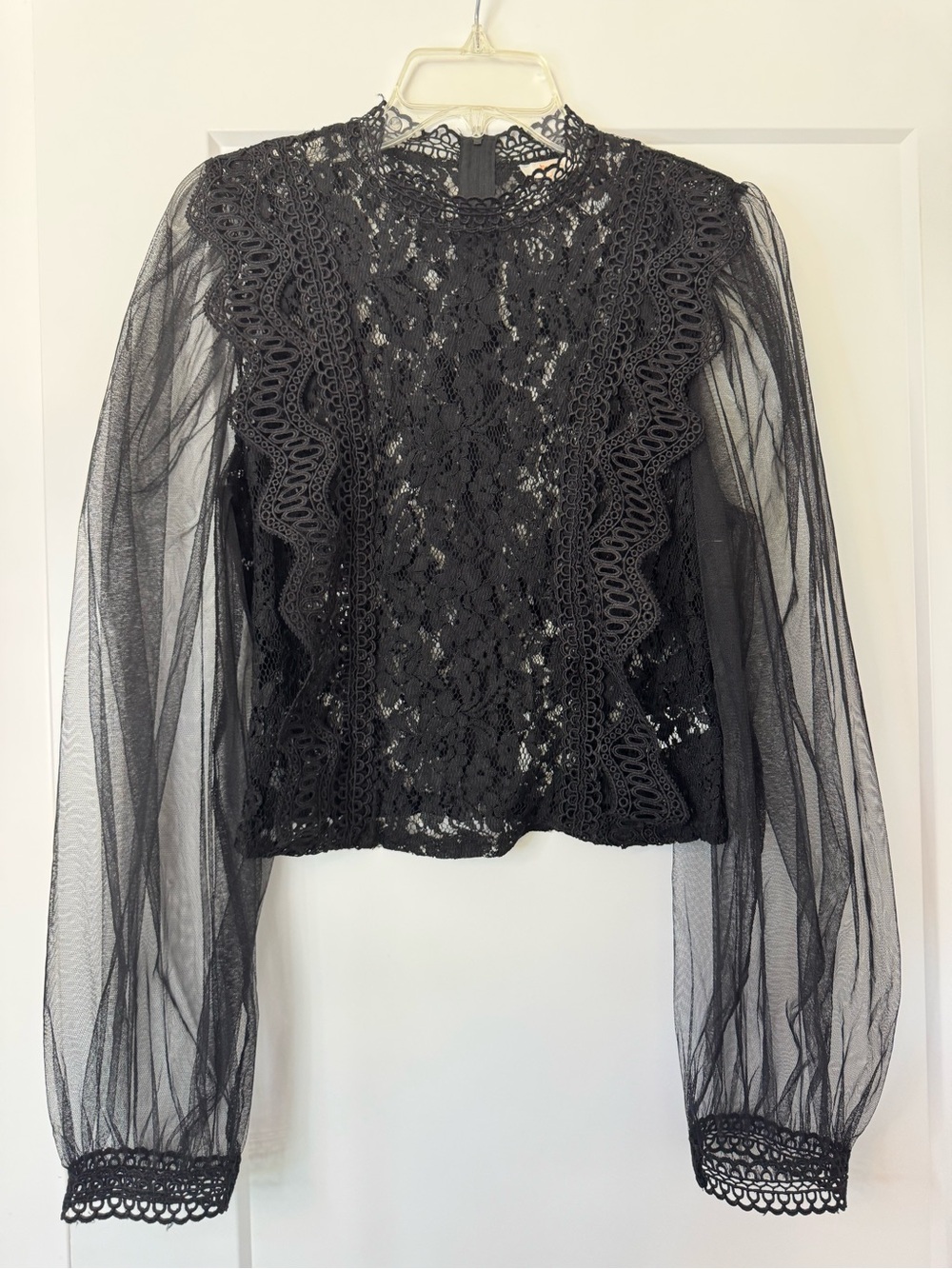 Peach Love Black Lace Top